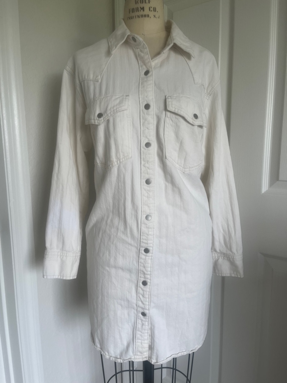 Universal Thread White Button-Front Shirt Dress